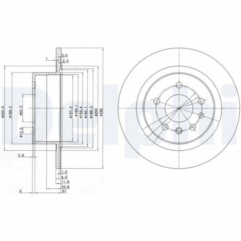Disques de frein DELPHI ref. BG2986