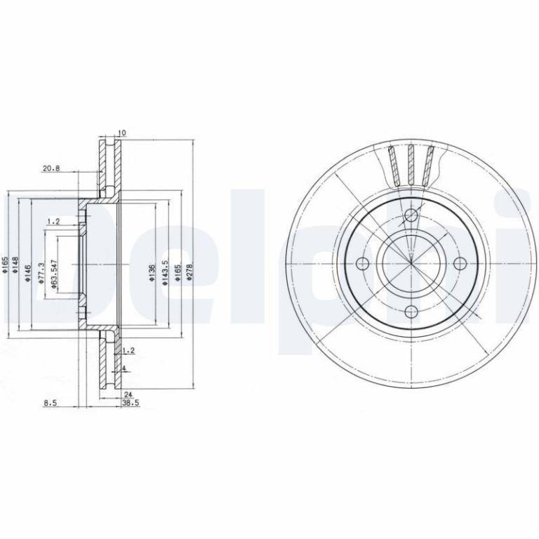 Disques de frein DELPHI BG3056