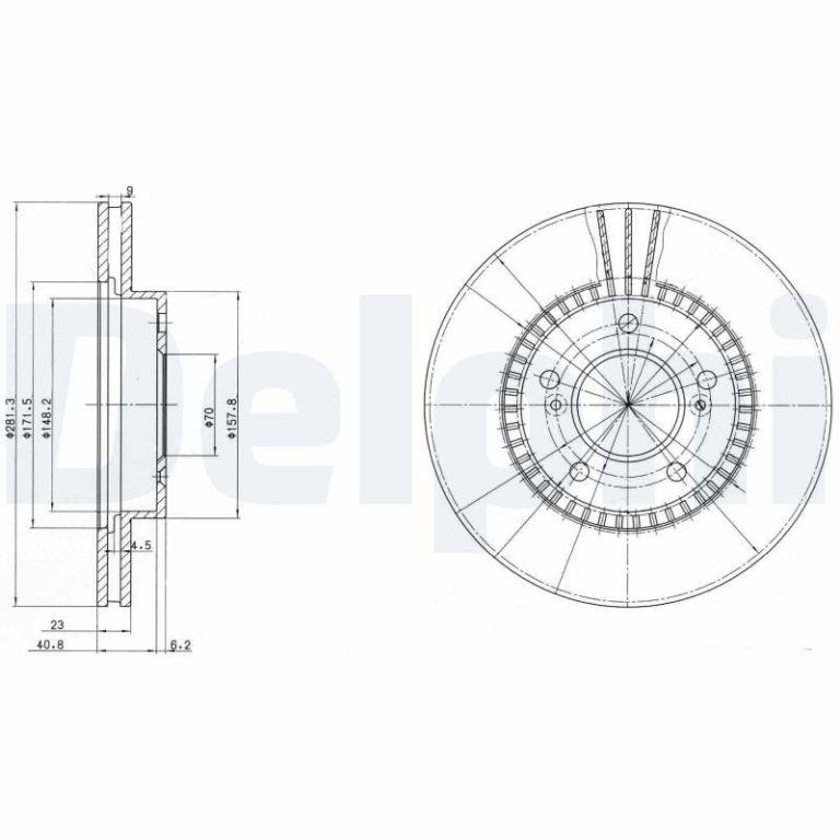 Disques de frein DELPHI ref. BG3061