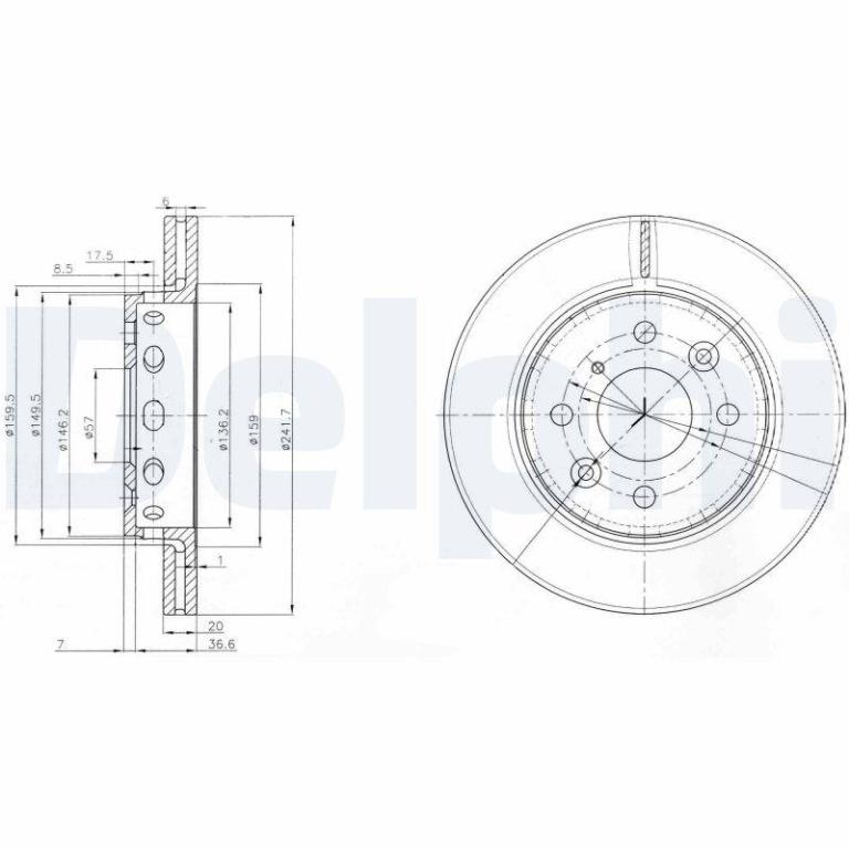 Disques de frein DELPHI ref. BG3074