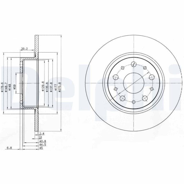 Disques de frein DELPHI ref. BG3076