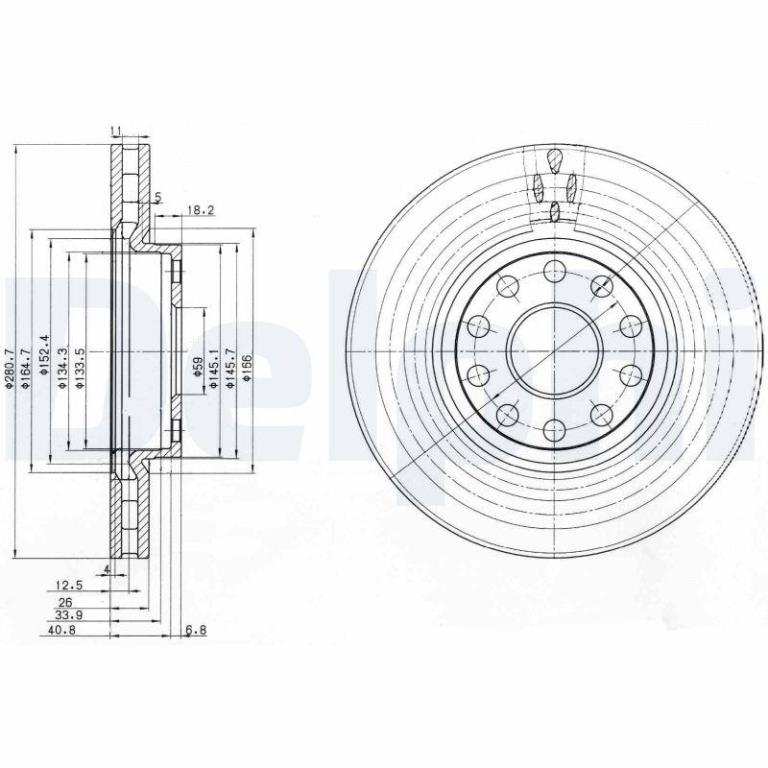 Disques de frein DELPHI ref. BG3078