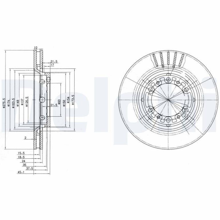 Disques de frein DELPHI BG3115