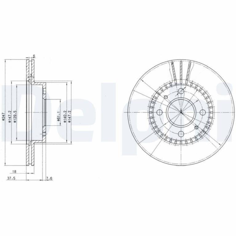 Disques de frein DELPHI BG3134
