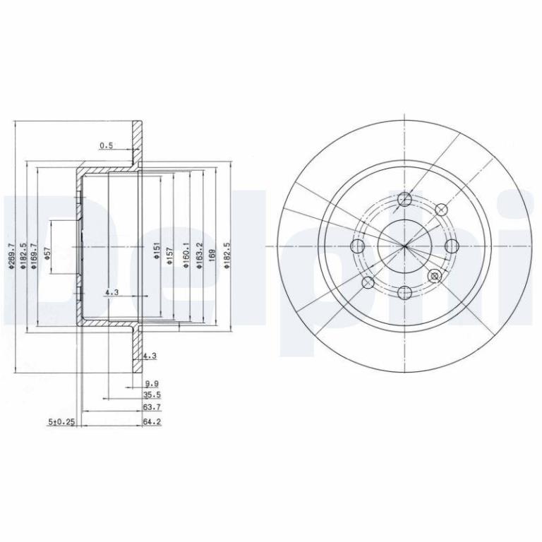 Disques de frein DELPHI BG3141