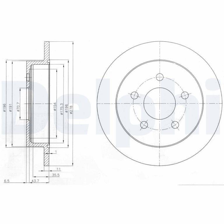 Disques de frein DELPHI ref. BG3143