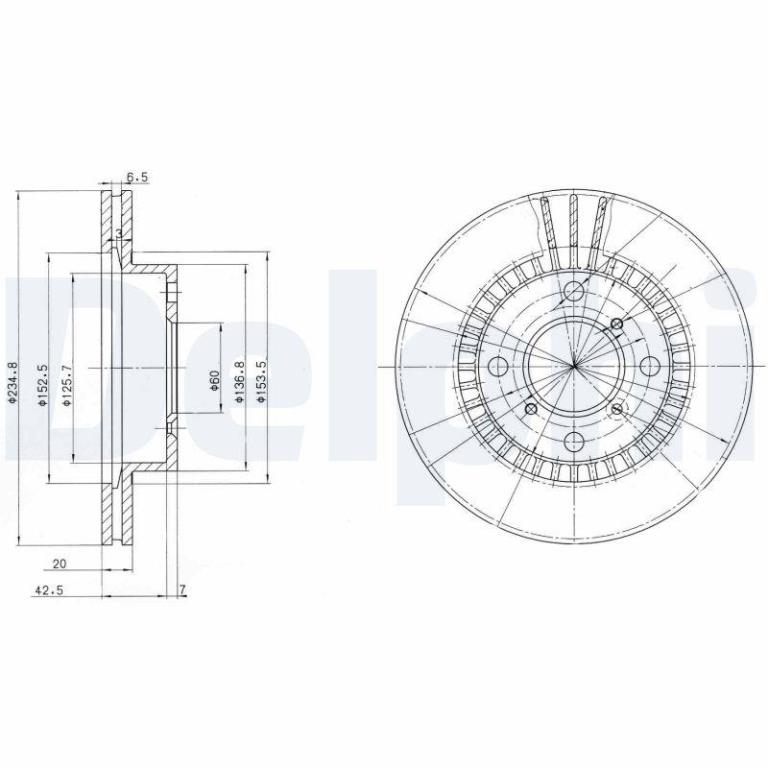 Disques de frein DELPHI BG3160