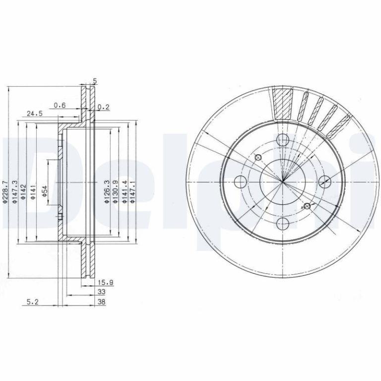 Disques de frein DELPHI BG3173