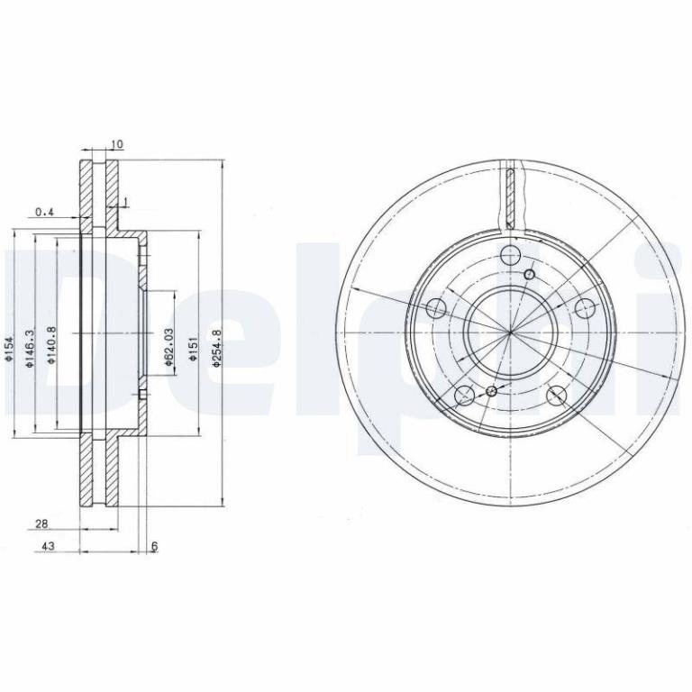 Disques de frein DELPHI BG3177