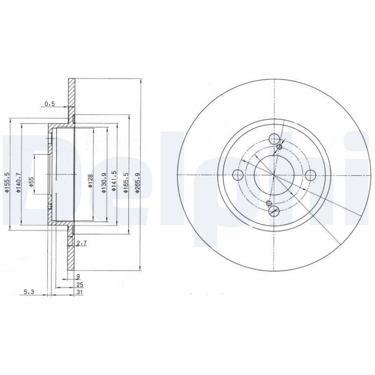 Disques de frein DELPHI BG3186