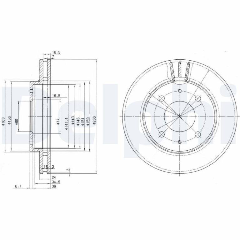 Disques de frein DELPHI ref. BG3202