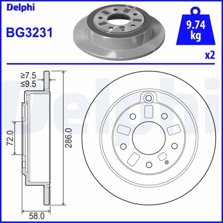 Disques de frein DELPHI BG3231