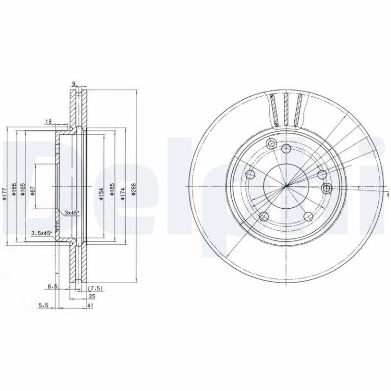 Disques de frein DELPHI BG3240C