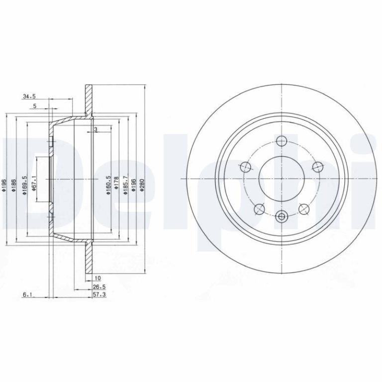 Disques de frein DELPHI BG3241