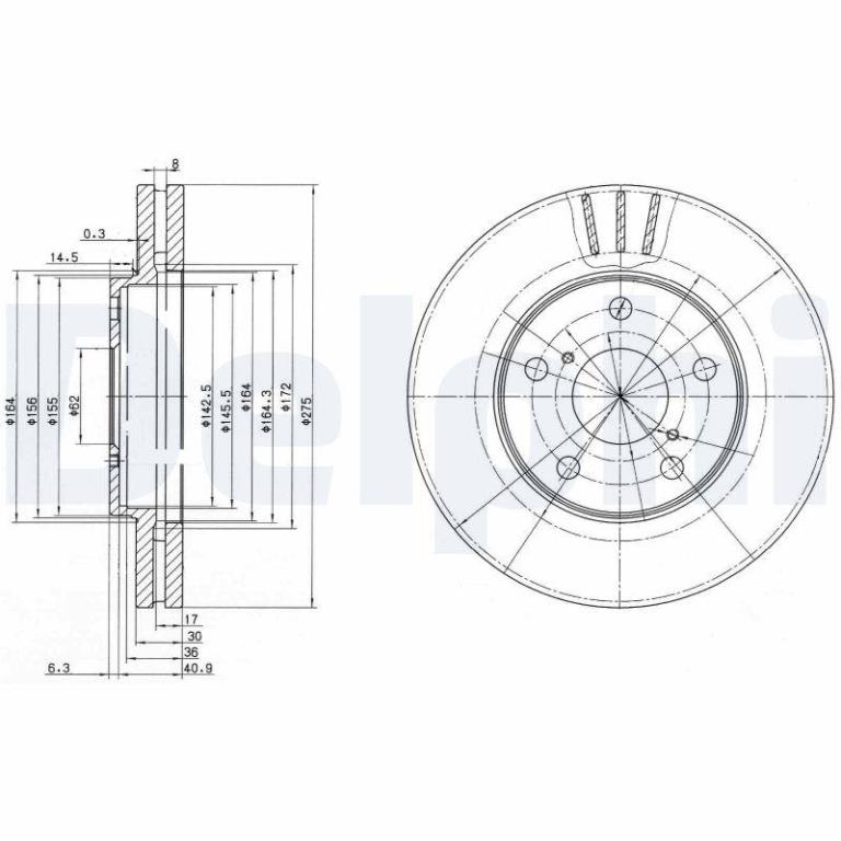 Disques de frein DELPHI ref. BG3266