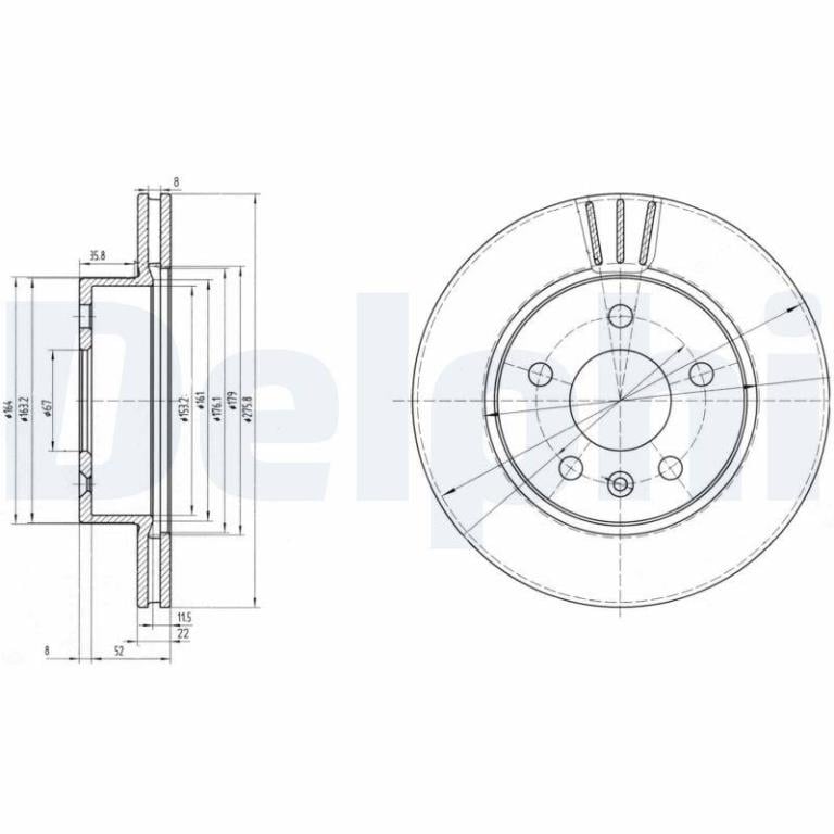 Disques de frein DELPHI BG3296