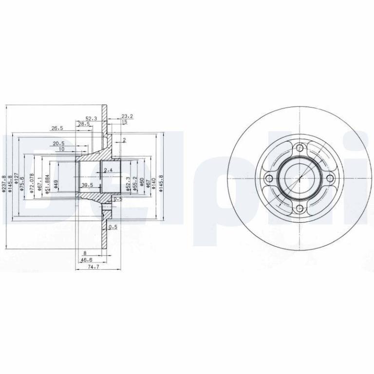 Disques de frein DELPHI BG3360