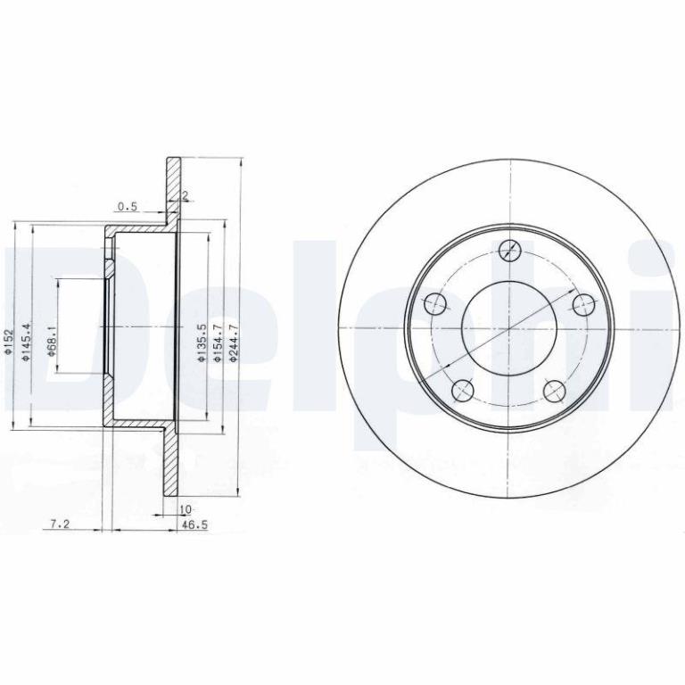 Disques de frein DELPHI BG3382