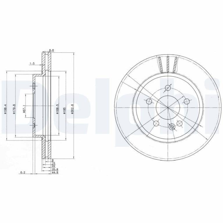 Disques de frein DELPHI BG3397