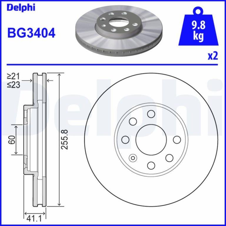 Discos de travão DELPHI ref. BG3404