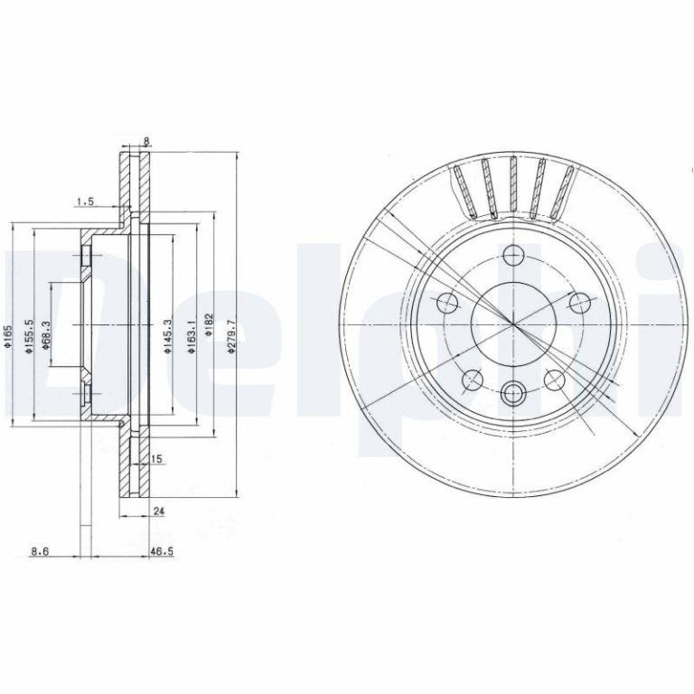 Disques de frein DELPHI BG3417