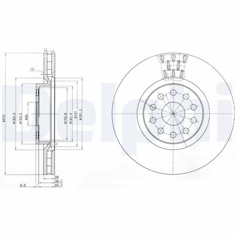 Disques de frein DELPHI ref. BG3497