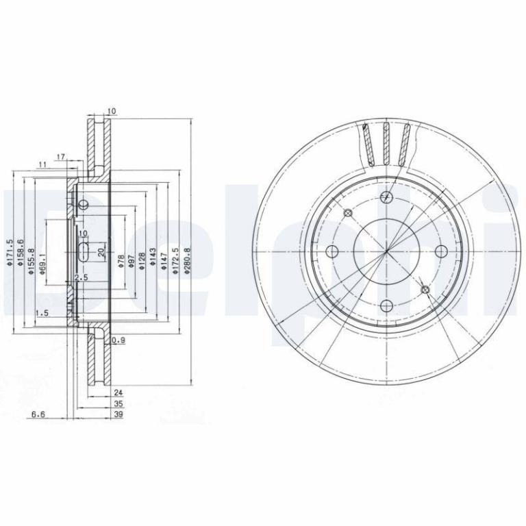 Disques de frein DELPHI BG3501C