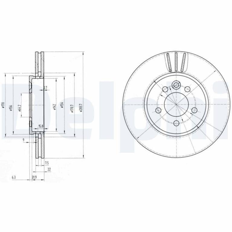 Disques de frein DELPHI ref. BG3503