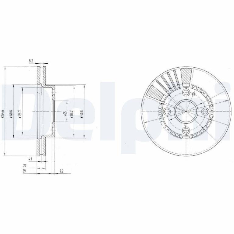 Discos de freno DELPHI ref. BG3508