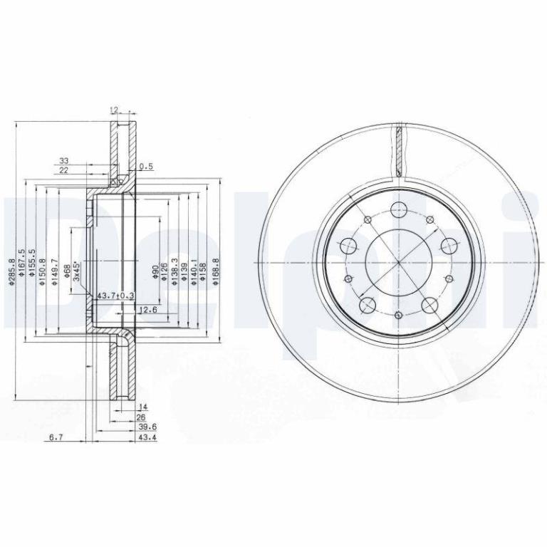 Disques de frein DELPHI BG3513