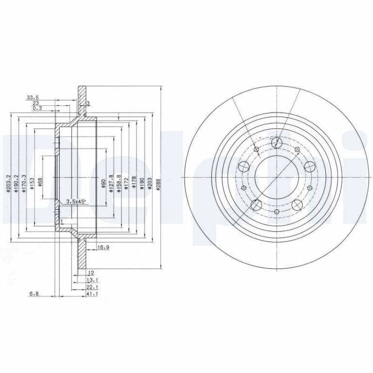 Disques de frein DELPHI ref. BG3515
