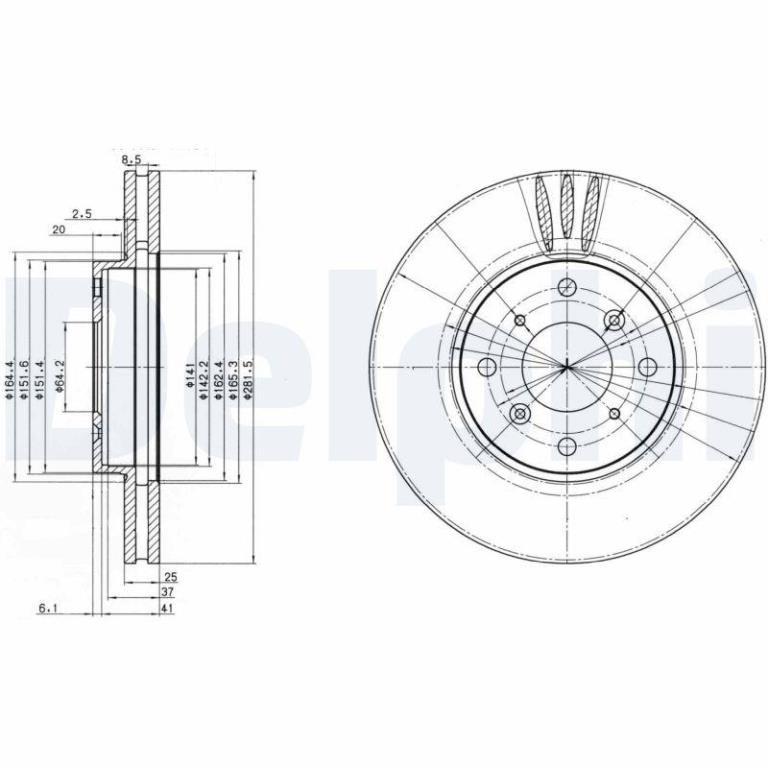 Disques de frein DELPHI BG3516