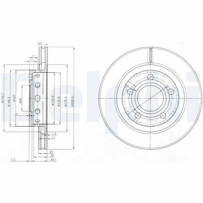 Disques de frein DELPHI ref. BG3525