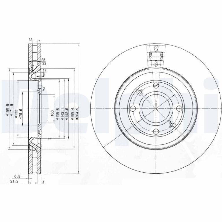 Disques de frein DELPHI BG3529