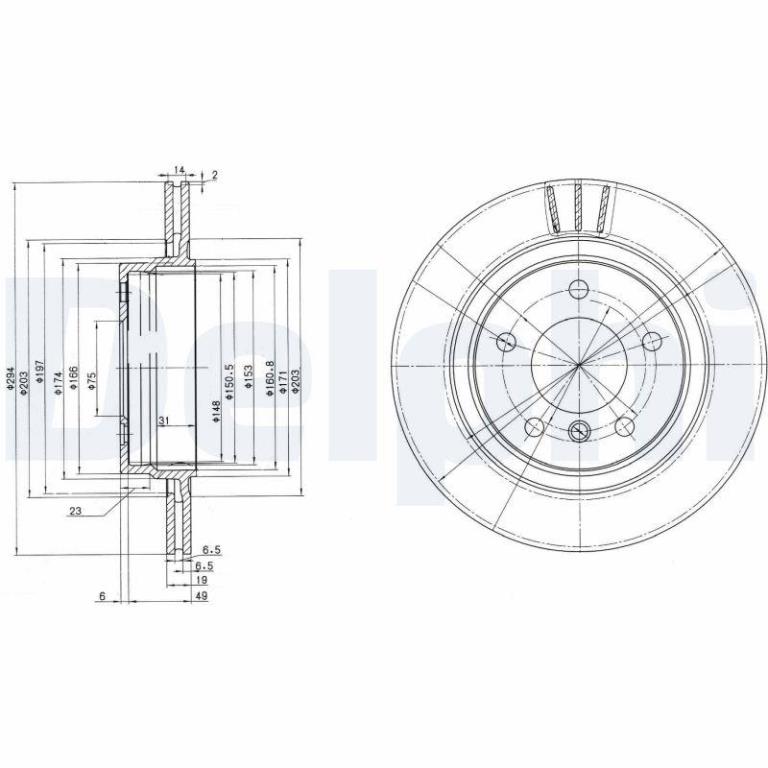 Disques de frein DELPHI ref. BG3530C