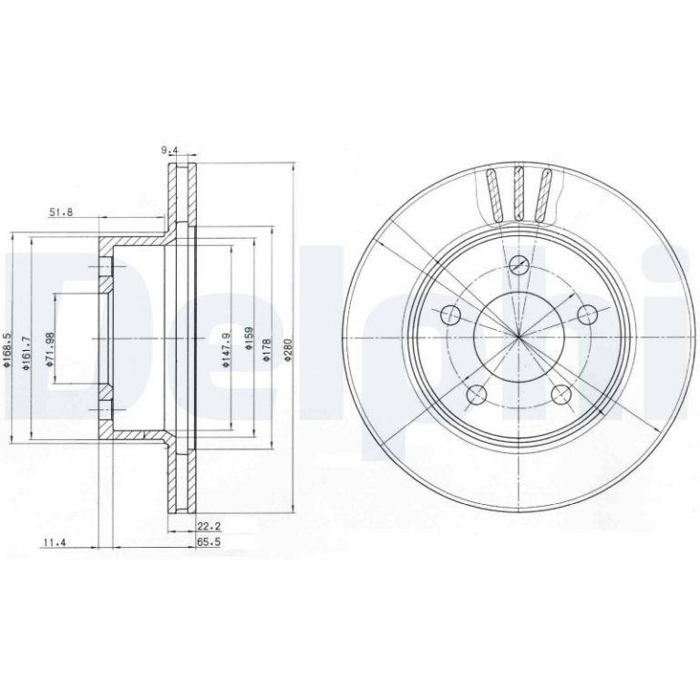 Disques de frein DELPHI BG3532