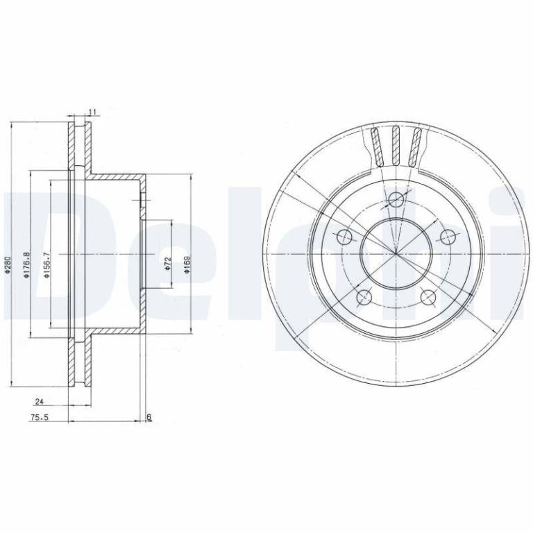 Disques de frein DELPHI BG3533