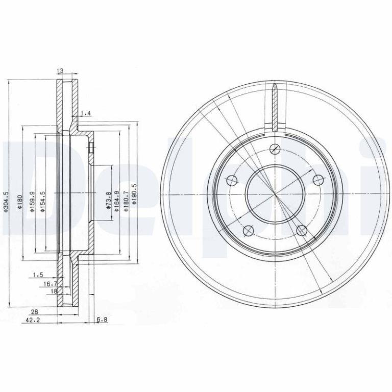 Disques de frein DELPHI BG3547