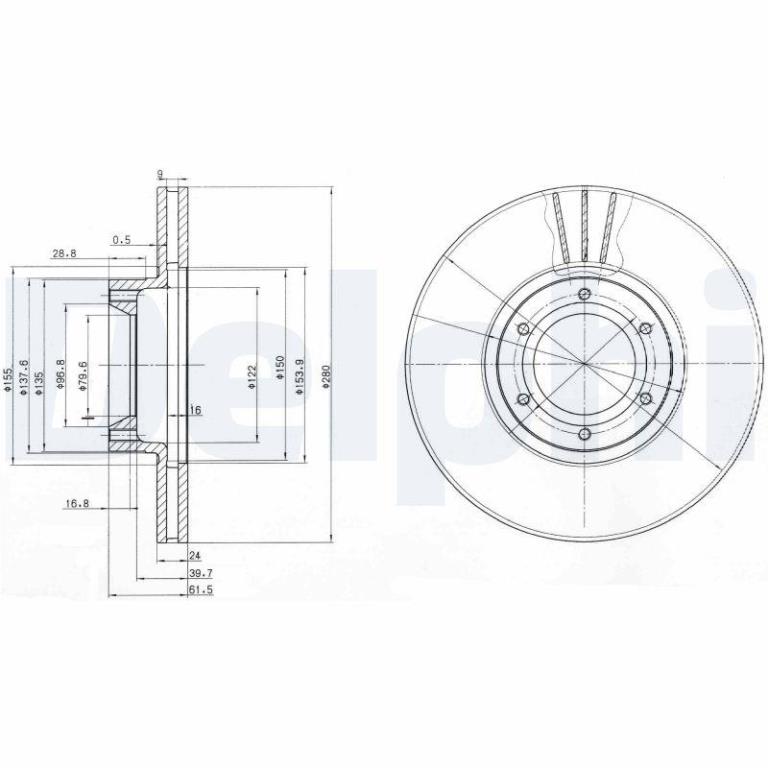 Disques de frein DELPHI ref. BG3553