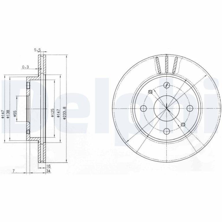 Disques de frein DELPHI BG3555