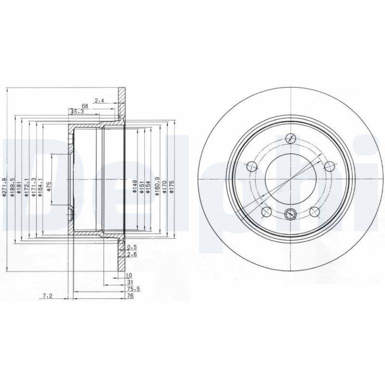 Disques de frein DELPHI BG3592