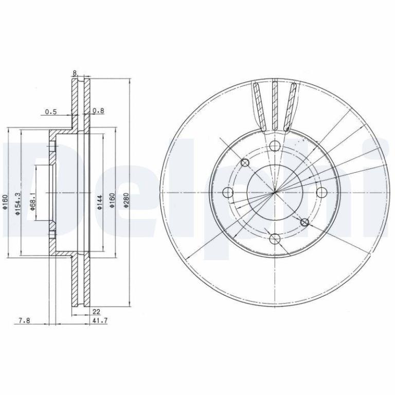 Disques de frein DELPHI BG3596