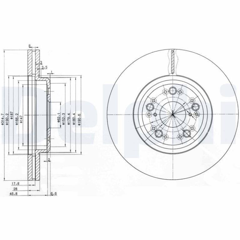 Disques de frein DELPHI BG3616