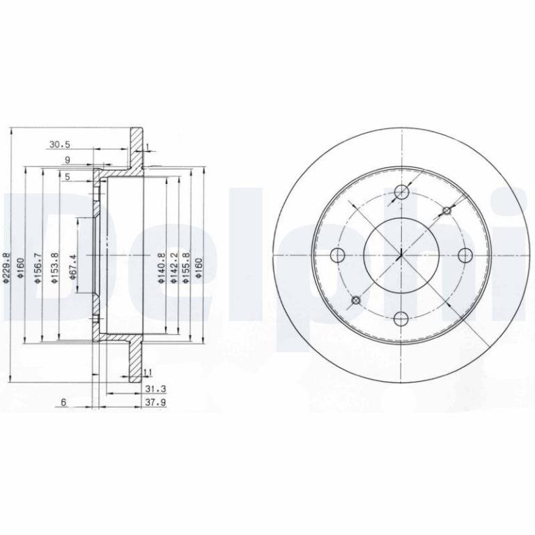 Disques de frein DELPHI ref. BG3618