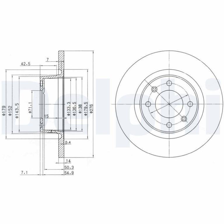 Disques de frein DELPHI ref. BG3621