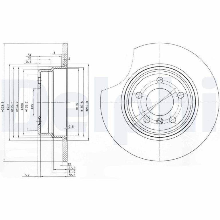 Disques de frein DELPHI ref. BG3629