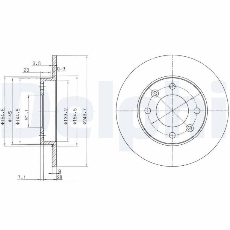 Disques de frein DELPHI ref. BG3653