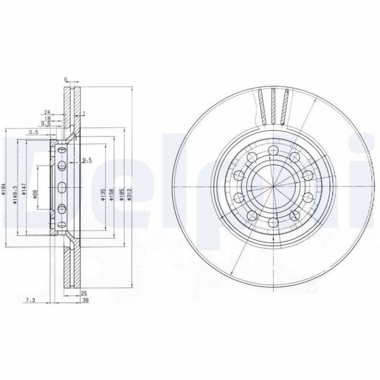 Disques de frein DELPHI ref. BG3657