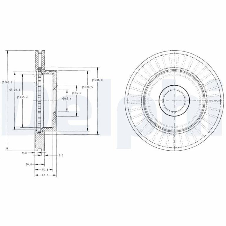 Disques de frein DELPHI ref. BG3659