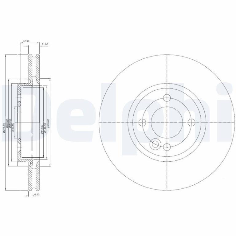 Disques de frein DELPHI BG3661C